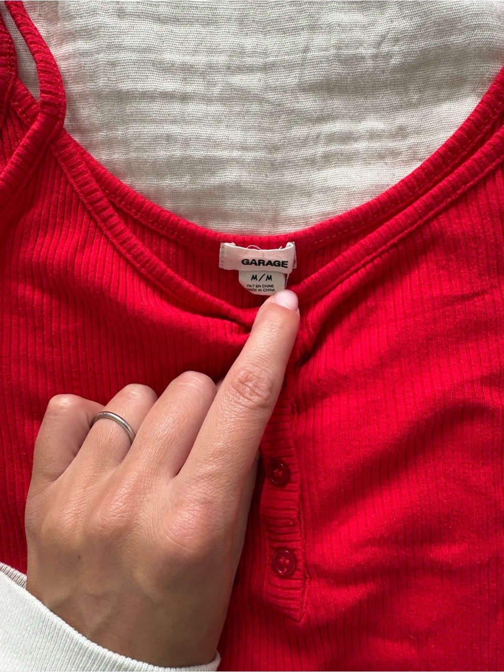 Garage Red Ribbed Bodysuit - Picture 4 of 5